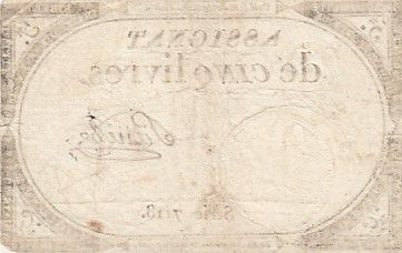France 5 Livres - 10 Brumaire An II (31.10.1793) - Sign. Sanche - Série 7118
