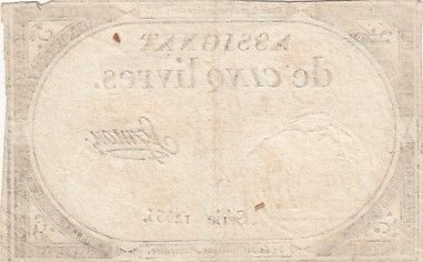 France 5 Livres - 10 Brumaire An II (31.10.1793) - Sign. Symon - Série 12655