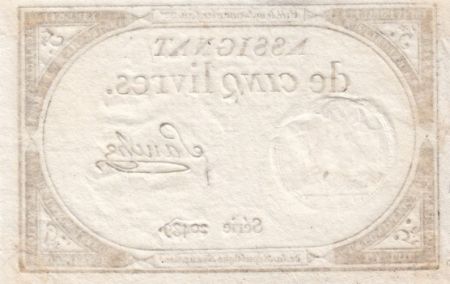 France 5 Livres 10 Brumaire An II (31-10-1793) - Sign. Sanche