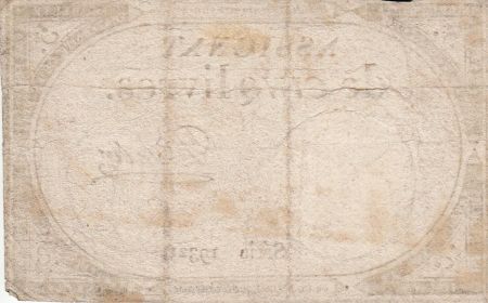 France 5 Livres 10 Brumaire An II (31.10.1793) - Sign. Ducloz