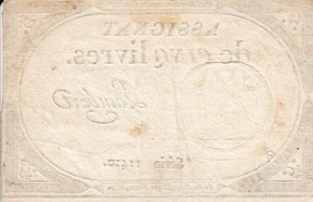 France 5 Livres 10 Brumaire An II (31.10.1793) - Sign. Lambert (1)