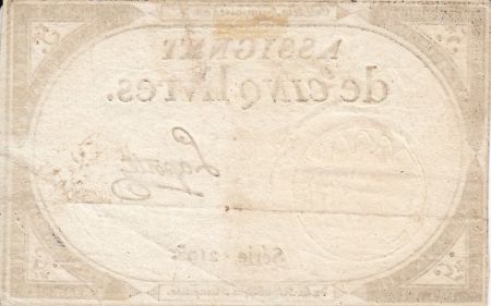 France 5 Livres 10 Brumaire An II (31.10.1793) - Sign. Laporte