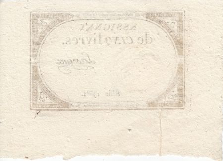 France 5 Livres 10 Brumaire An II (31.10.1793) - Sign. Lasceux