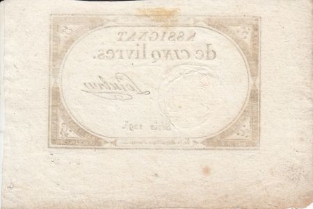 France 5 Livres 10 Brumaire An II (31.10.1793) - Sign. Loiselau