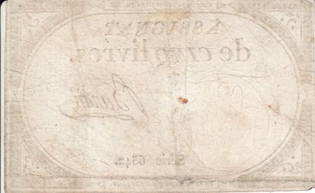 France 5 Livres 10 Brumaire An II (31.10.1793) - Sign. variées - TTB
