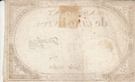 France 5 Livres 10 Brumaire An II (31.10.1793) - Sign. Vauchy