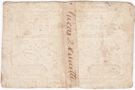 France 5 Livres Timbre sec Louis XVI - 01-11-1791 - Série 60 G - P.TB