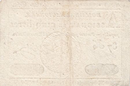 France 5 Livres Timbre sec Louis XVI - 01-11-1791 - Série 87 K - TTB