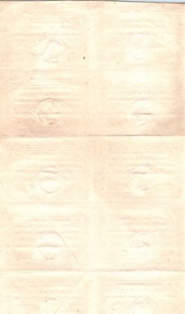 France 5 Livres Timbre sec portrait de Louis XVI (01-11-1791) - Planche de 10 ex
