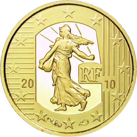 France 50 ans du Nouveau Franc - Semeuse - 5 Euros OR BE (1/25 oz) FRANCE 2010 (MDP)