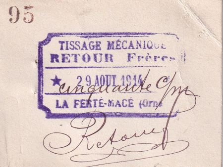 France 50 Centimes  - Tissage Mécanique - La Ferté-Macé - 1914 - P.61.02
