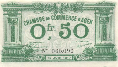 France 50 Centimes - Chambre de Commerce d\'Agen 14-06-1917 - SUP