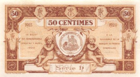 France 50 Centimes - Chambre de Commerce d\'Aurillac et du Cantal 1915 - SPL