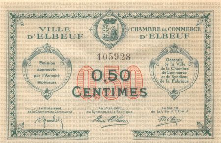 France 50 Centimes - Chambre de Commerce d\'Elbeuf  - SUP