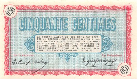 France 50 Centimes - Chambre de Commerce de Belfort 1917 - P.NEUF