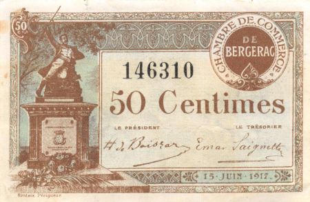 France 50 Centimes - Chambre de Commerce de Bergerac 1917 - SUP