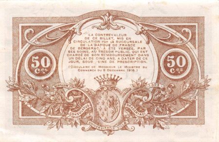 France 50 Centimes - Chambre de Commerce de Bergerac 1917 - SUP