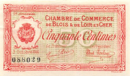 France 50 Centimes - Chambre de Commerce de Blois 1916 - SUP