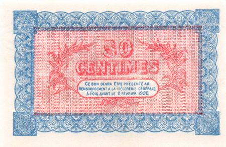 France 50 Centimes - Chambre de Commerce de Foix 1915 - P.NEUF