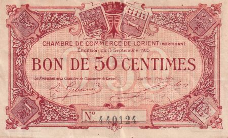 France 50 Centimes - Chambre de commerce de Lorient - 1915 - P.75-4