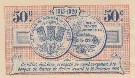 France 50 Centimes - Chambre de Commerce de Melun 1915 - SUP