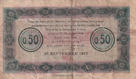 France 50 Centimes - Chambre de commerce de Nancy - Série 7U - P.87-14