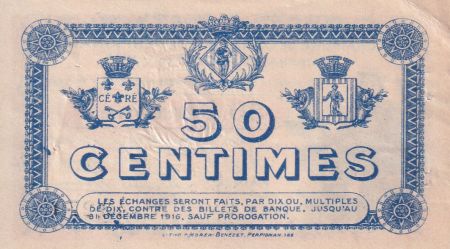 France 50 Centimes - Chambre de commerce de Perpignan - 1915 - Série L.V. - P.100-9