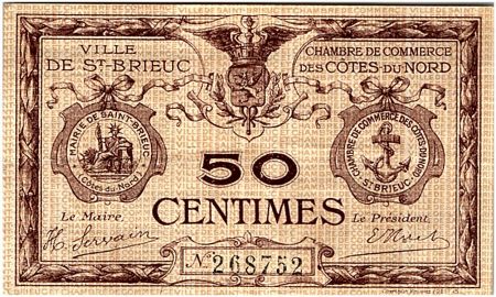 France 50 Centimes - Chambre de Commerce de Saint Brieuc ND (1914-1918) - TTB