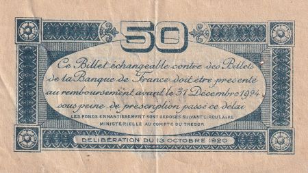 France 50 Centimes - Chambre de commerce de Toulouse - 1921 - Série 1 - P.122-39
