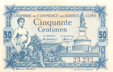 France 50 Centimes - Chambre de Commerce des Basses-Alpes 1917 - P.NEUF