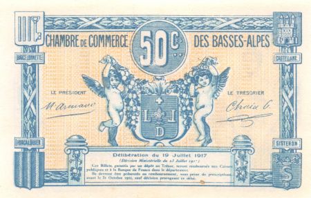 France 50 Centimes - Chambre de Commerce des Basses-Alpes 1917 - P.NEUF