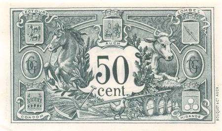 France 50 Centimes - Chambre de Commerce du Gers 1916 - P.NEUF