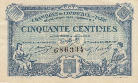 France 50 Centimes - Chambres de Commerce du Tarn 1917 - SUP