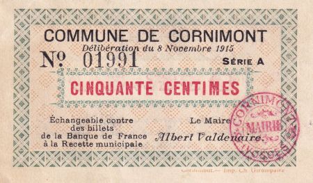 France 50 Centimes - Cornimont - 1915 - Série A - P.88-11