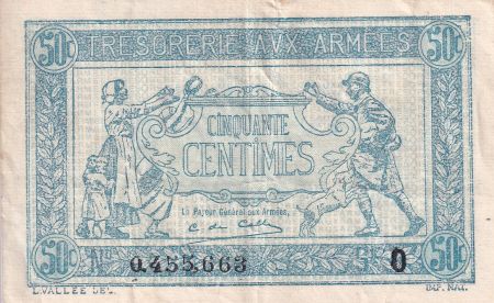 France 50 Centimes - Trésorerie aux armées - 1917 - Série O - VF.01.15