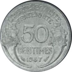 France 50 Centimes - Type Morlon - France 1947 (UN)