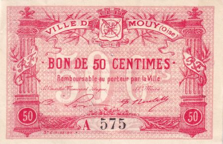 France 50 Centimes - Ville de Mouy - 1916 - Série A - P.60-52