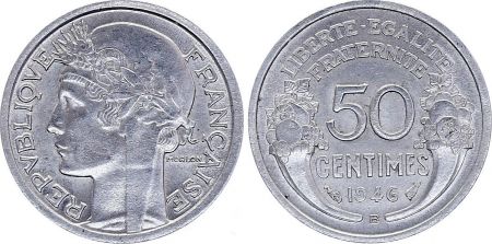 France 50 Centimes, Morlon - 1946 - TTB - Beaumont-le-Roger