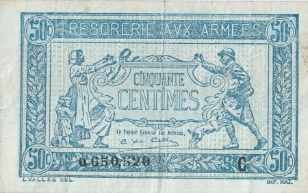 France 50 Centimes  Trésorerie aux armées  - 1917 C 0.650.520
