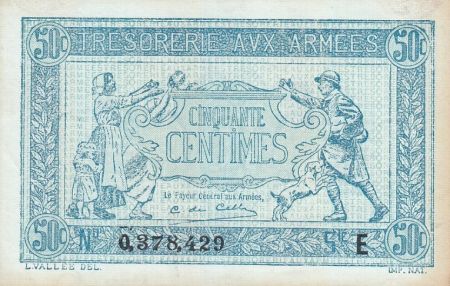 France 50 Centimes  Trésorerie aux armées  - 1917 E 0.378.429