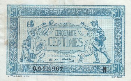 France 50 Centimes  Trésorerie aux armées  - 1917 N 0.915.967