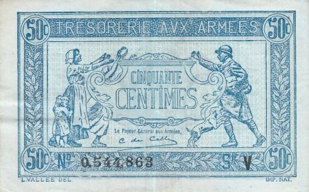 France 50 Centimes  Trésorerie aux armées  - 1919 V 0.544.863