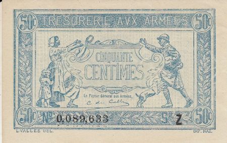 France 50 Centimes  Trésorerie aux armées  - 1919 Z 0.089.633