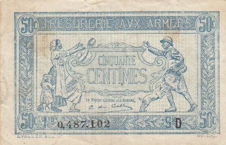 France 50 Centimes 1915 - Trésorerie aux armées - Série D