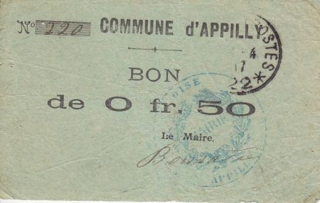 France 50 Centimes Appilly Commune