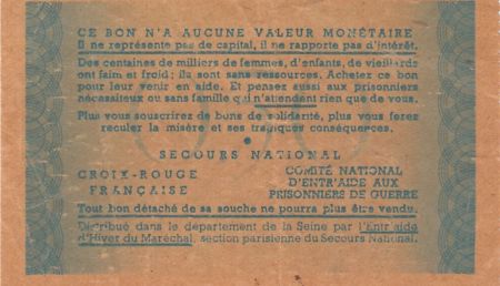 France 50 Centimes Bon de Solidarité - Pétain - 1941-1942 - TTB