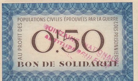 France 50 Centimes Bon de solidarité - Pétain - Anti Tuberculose -1941-1942