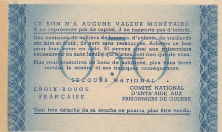 France 50 Centimes Bon de solidarité - Pétain - Anti Tuberculose -1941-1942