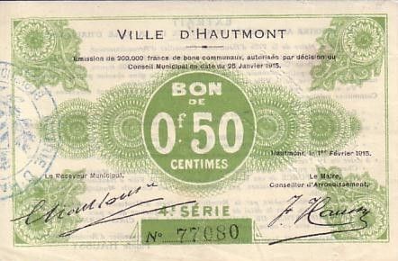 France 50 Centimes Hautmont