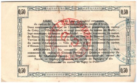 France 50 Centimes Laon Régional - 1915